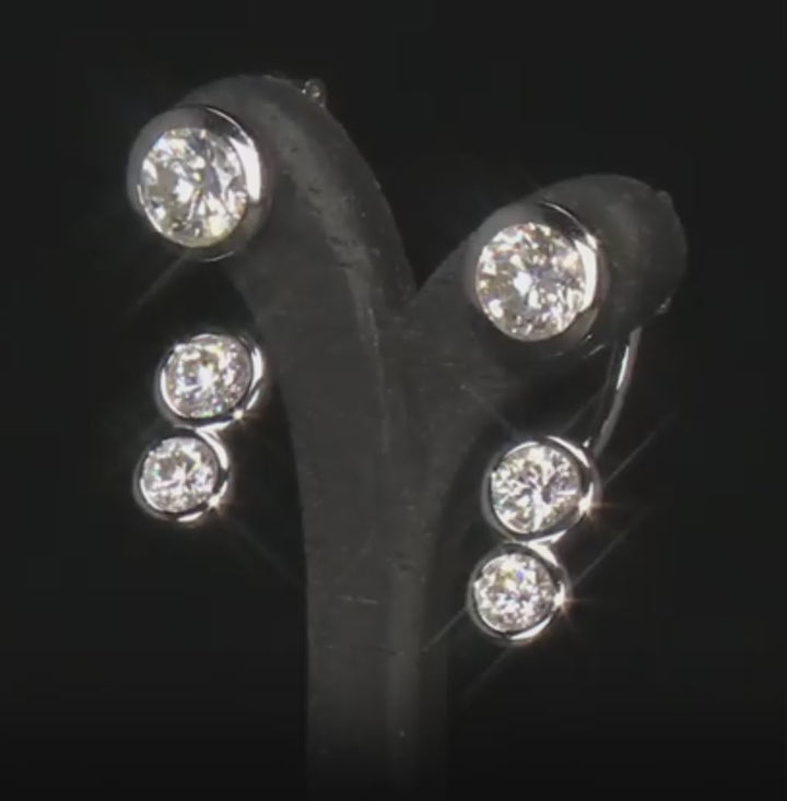 2.00 DEW Moissanite Earring in 925 Platinum Plated