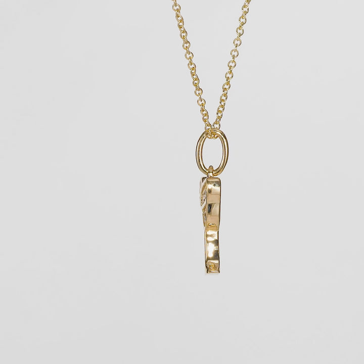 0.10 Cts White Diamond Pendant in 14K Yellow Gold