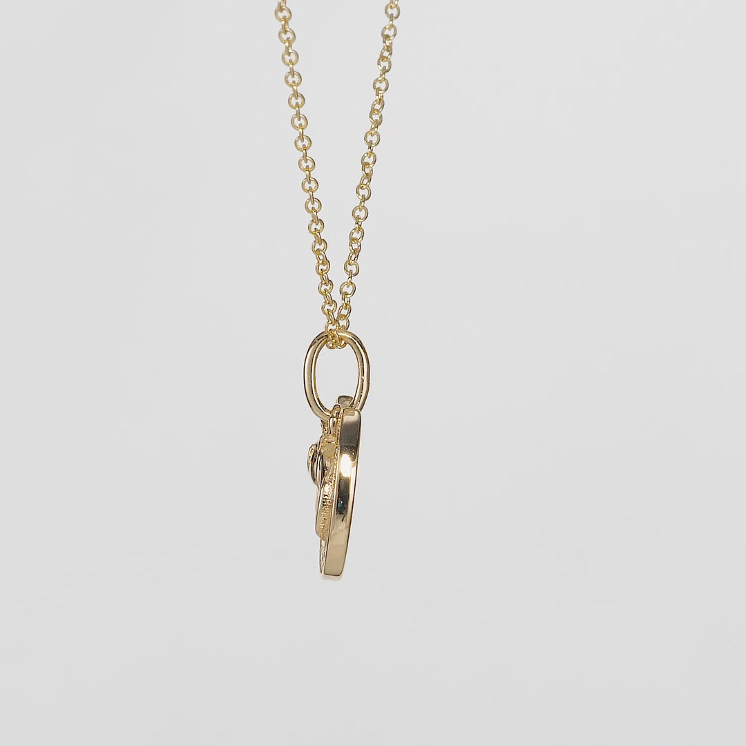 0.12 Cts White Diamond HORSESHOE HORSE Pendant in 14K Yellow Gold
