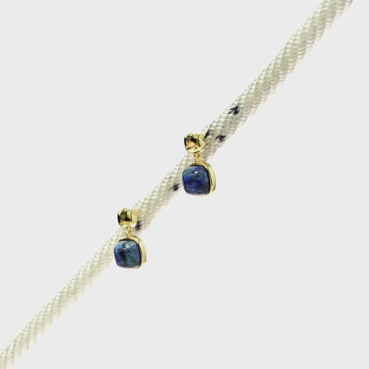 Lapis Lazuli Earring in Brass