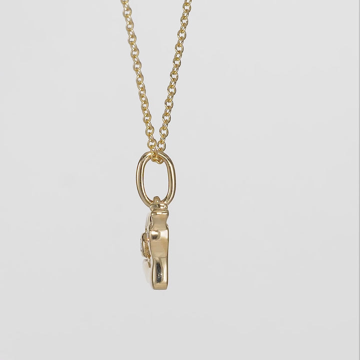 0.02 Cts White Diamond Pendant in 14K Yellow Gold