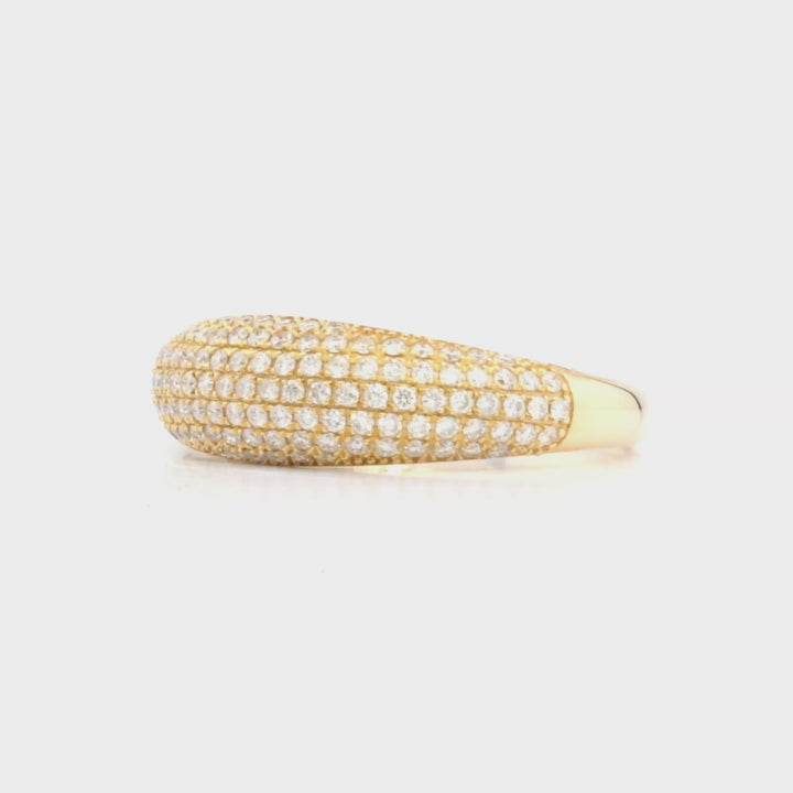 0.6 Cts White Diamond Ring in 14K Yellow Gold