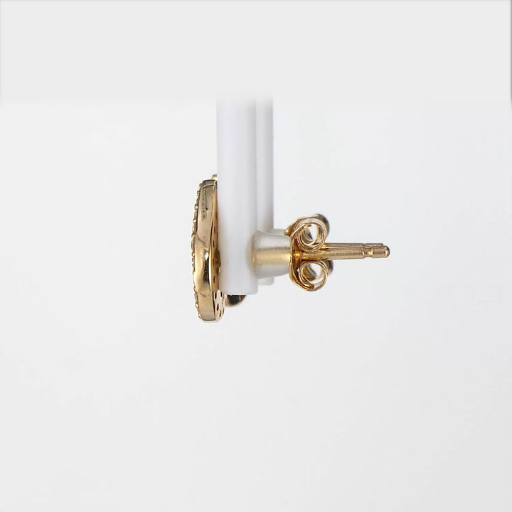 0.16 Cts White Diamond Stud Earring in 14K Yellow Gold