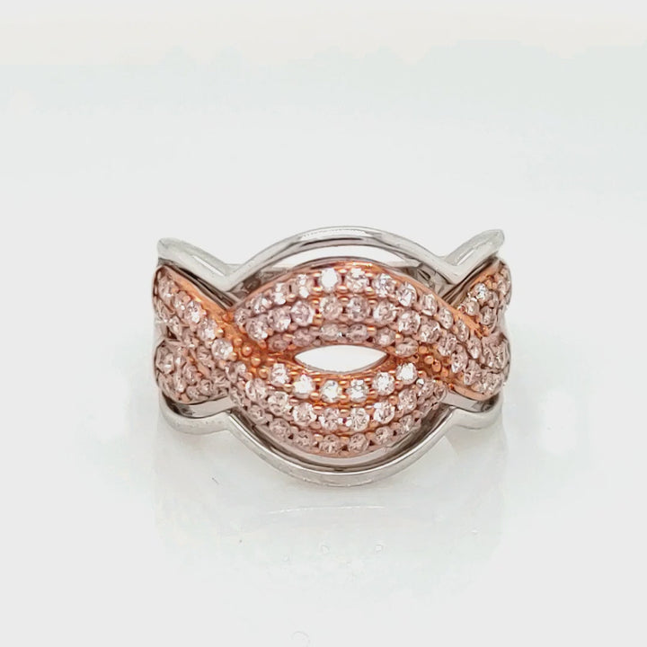 0.78 Cts Pink Diamond Ring in 14K 2-Tone