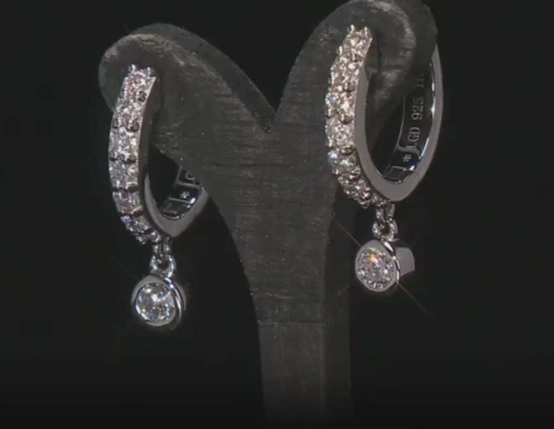 0.57 Cts Lab Grown Diamond Earring in 925 Platinum Plated