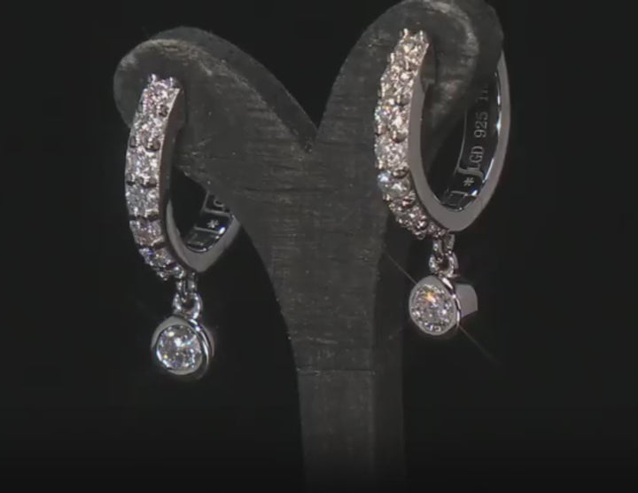 0.57 Cts Lab Grown Diamond Earring in 925 Platinum Plated