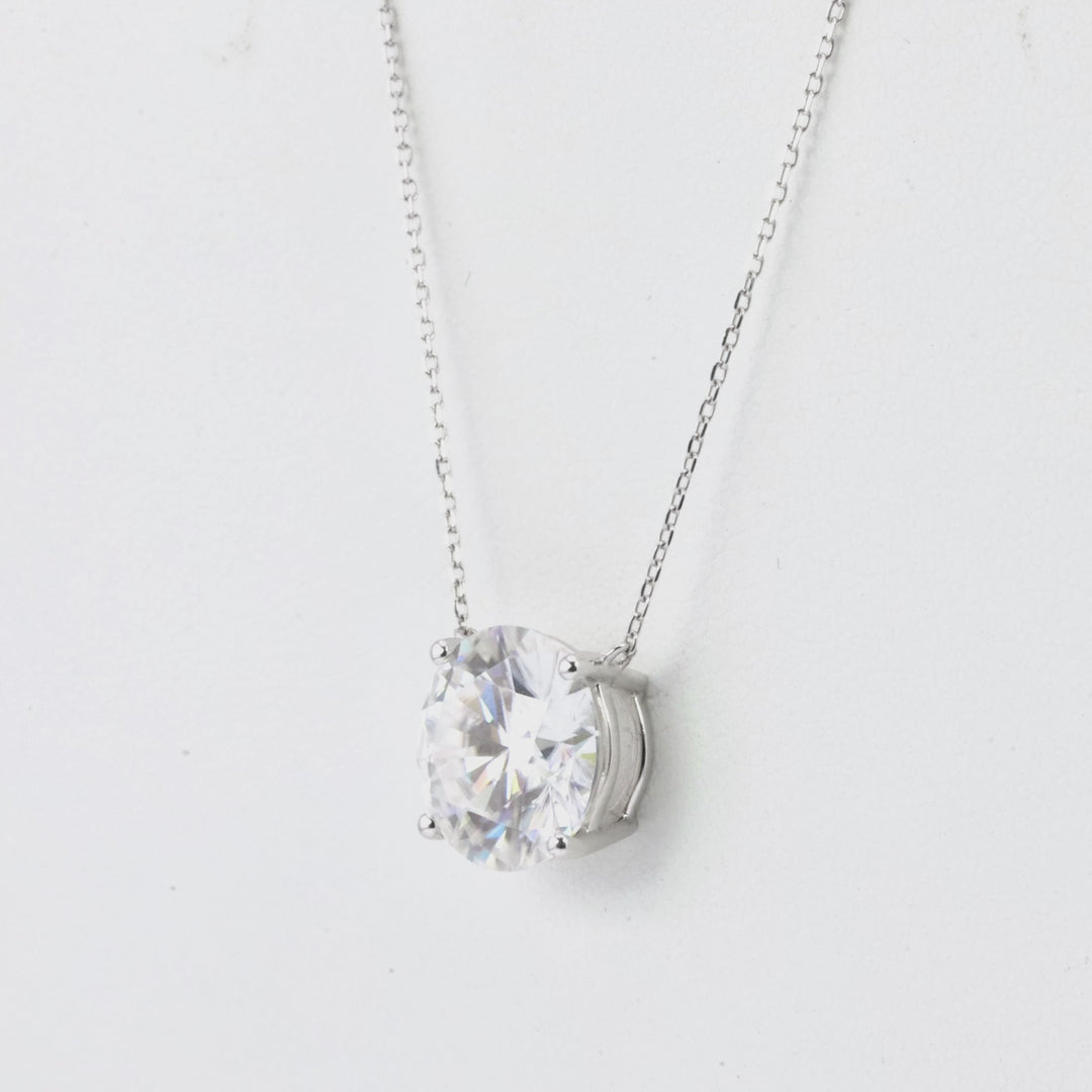 4.00 DEW Moissanite Solitaire Necklace in 14K Gold