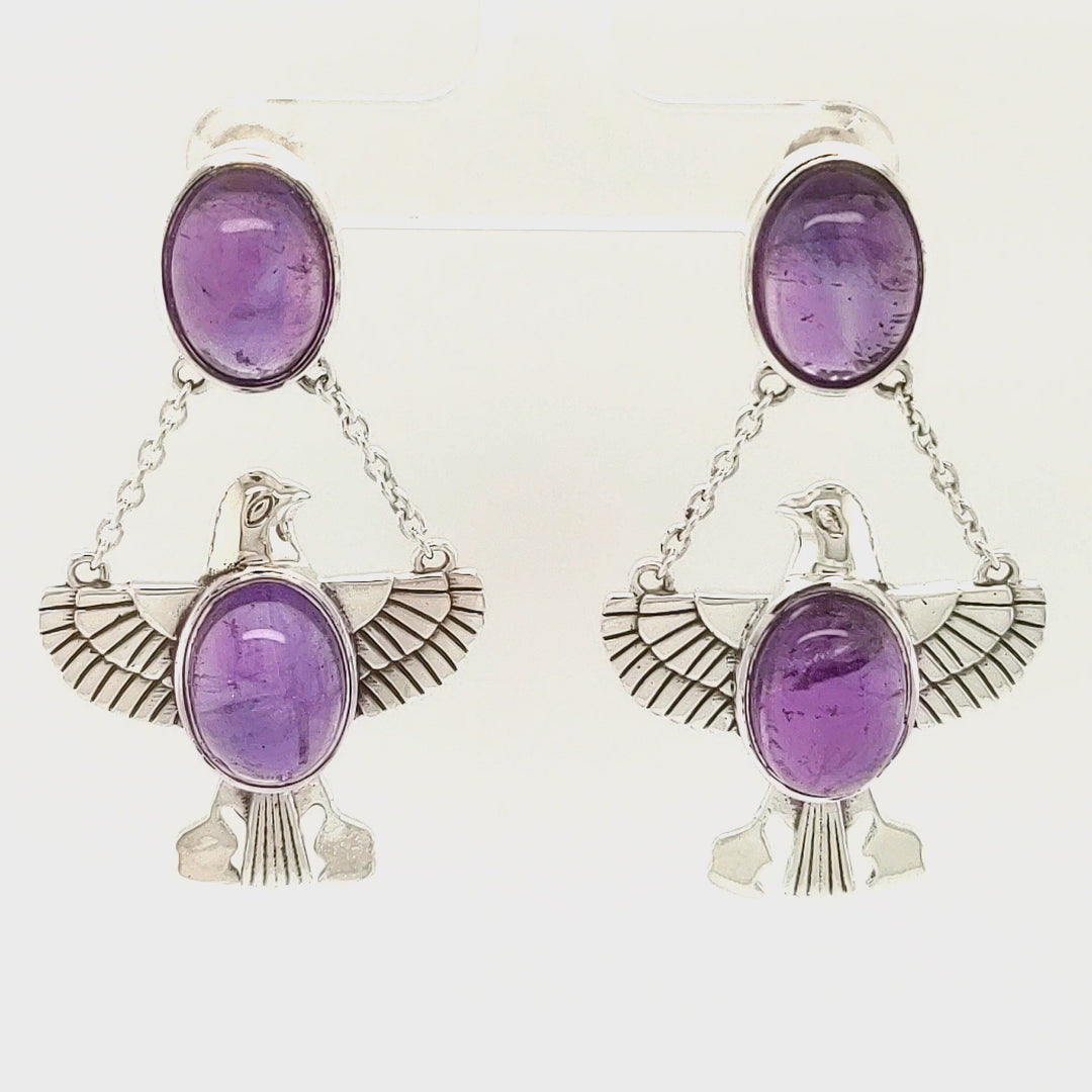 23.85 Cts African Amethyst Earring in 925