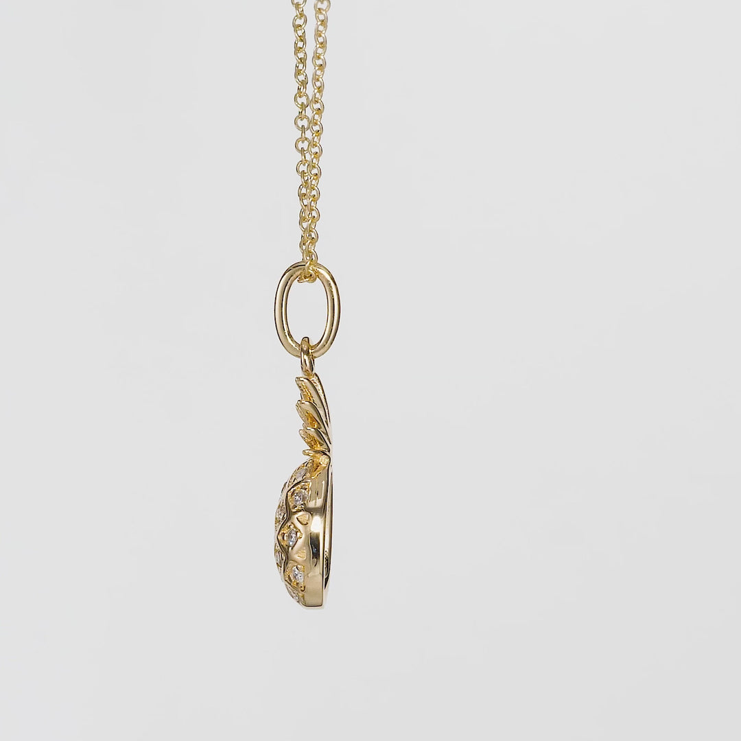 0.08 Cts White Diamond Pendant in 14K Yellow Gold