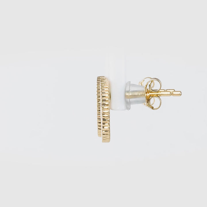 0.04 Cts White Diamond Earring in 14K Yellow Gold