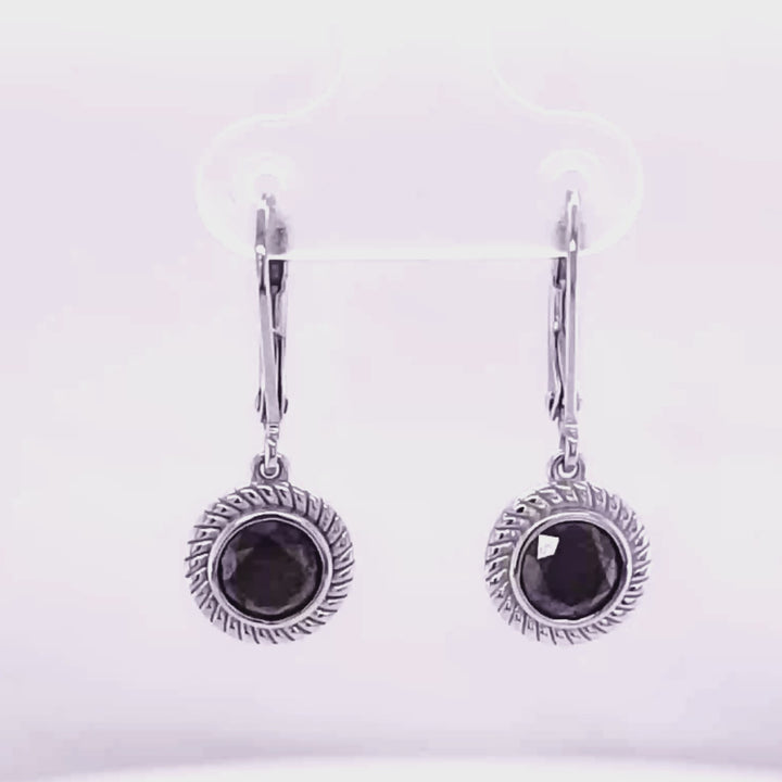 1.99 Cts Black Diamond Dangle Earring in 925 Sterling Silver