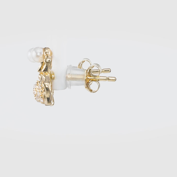 0.33 Cts White Diamond SPIDER Earring in 14K Yellow Gold