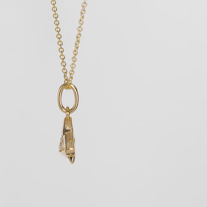 0.10 Cts White Diamond Pendant in 14K Yellow Gold