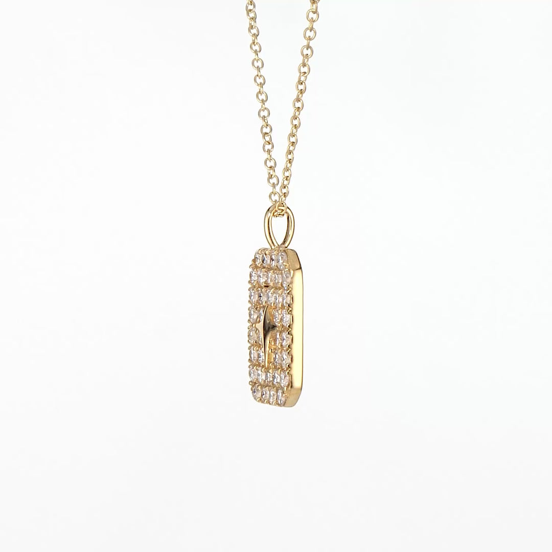 0.34 Cts White Diamond Pendant in 14K Yellow Gold