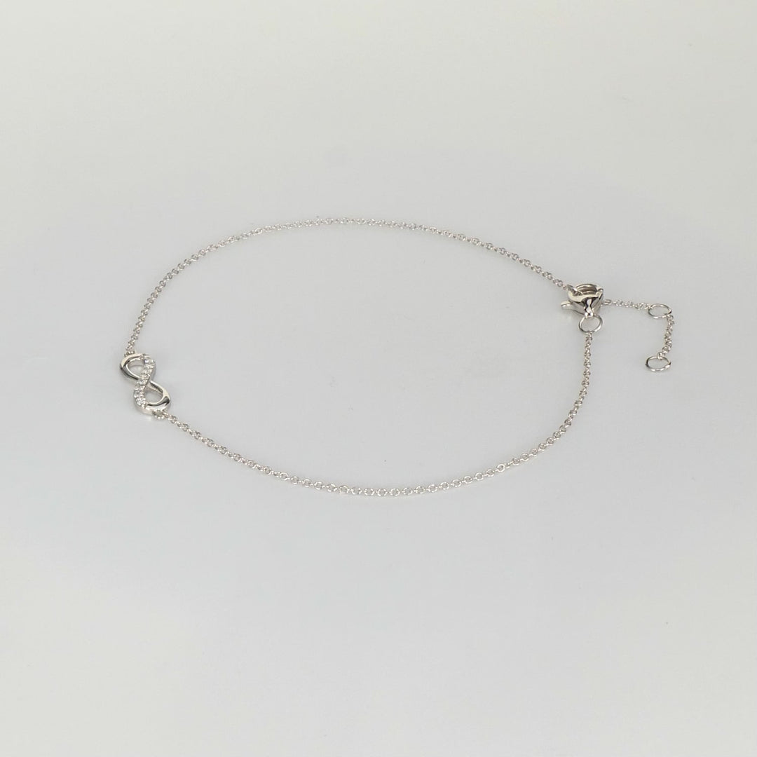 0.04 Cts White Diamond Bracelet in 14K White Gold