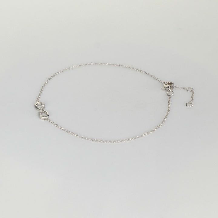 0.04 Cts White Diamond Bracelet in 14K White Gold