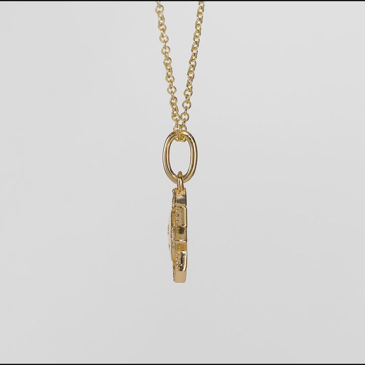 0.07 Cts White Diamond Pendant in 14K Yellow Gold