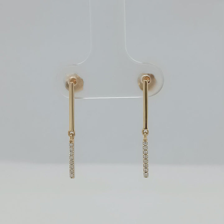 0.05 Cts White Diamond Earring in 14K Yellow Gold