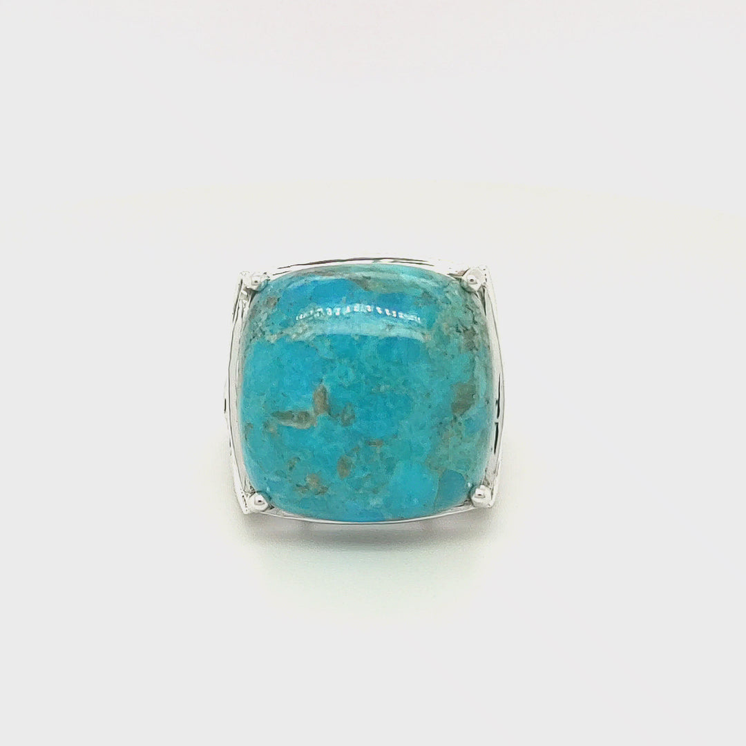 22.88 Ctw Turquoise Ring in 925