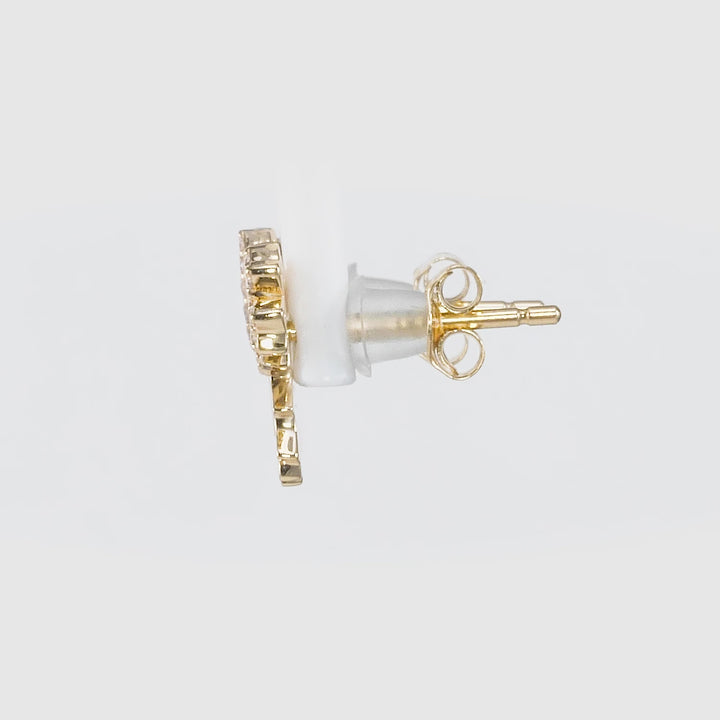 0.21 Cts White Diamond Earring in 14K Yellow Gold