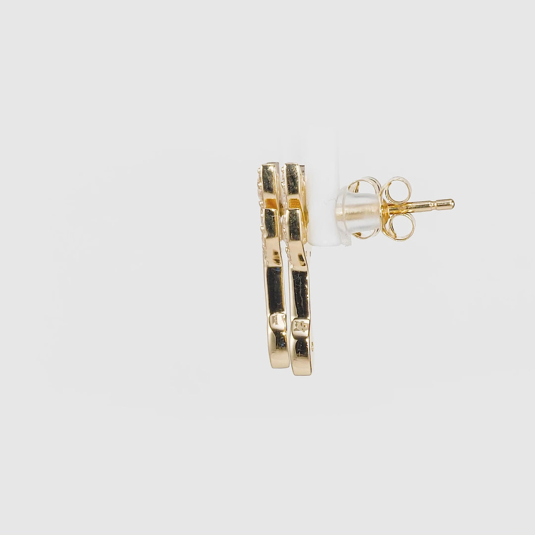 0.24 Cts White Diamond Earring in 14K Yellow Gold