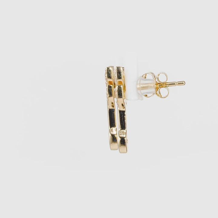 0.24 Cts White Diamond Earring in 14K Yellow Gold