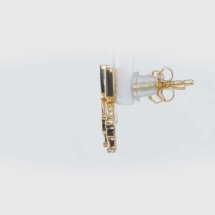 0.12 Cts White Diamond Earring in 14K Yellow Gold