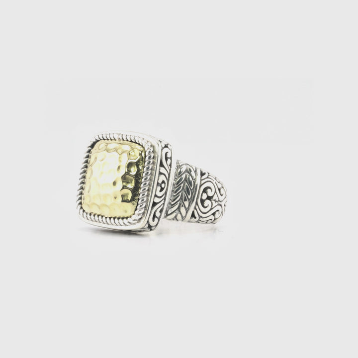 Statement Ring in Two Tone 925 Silver