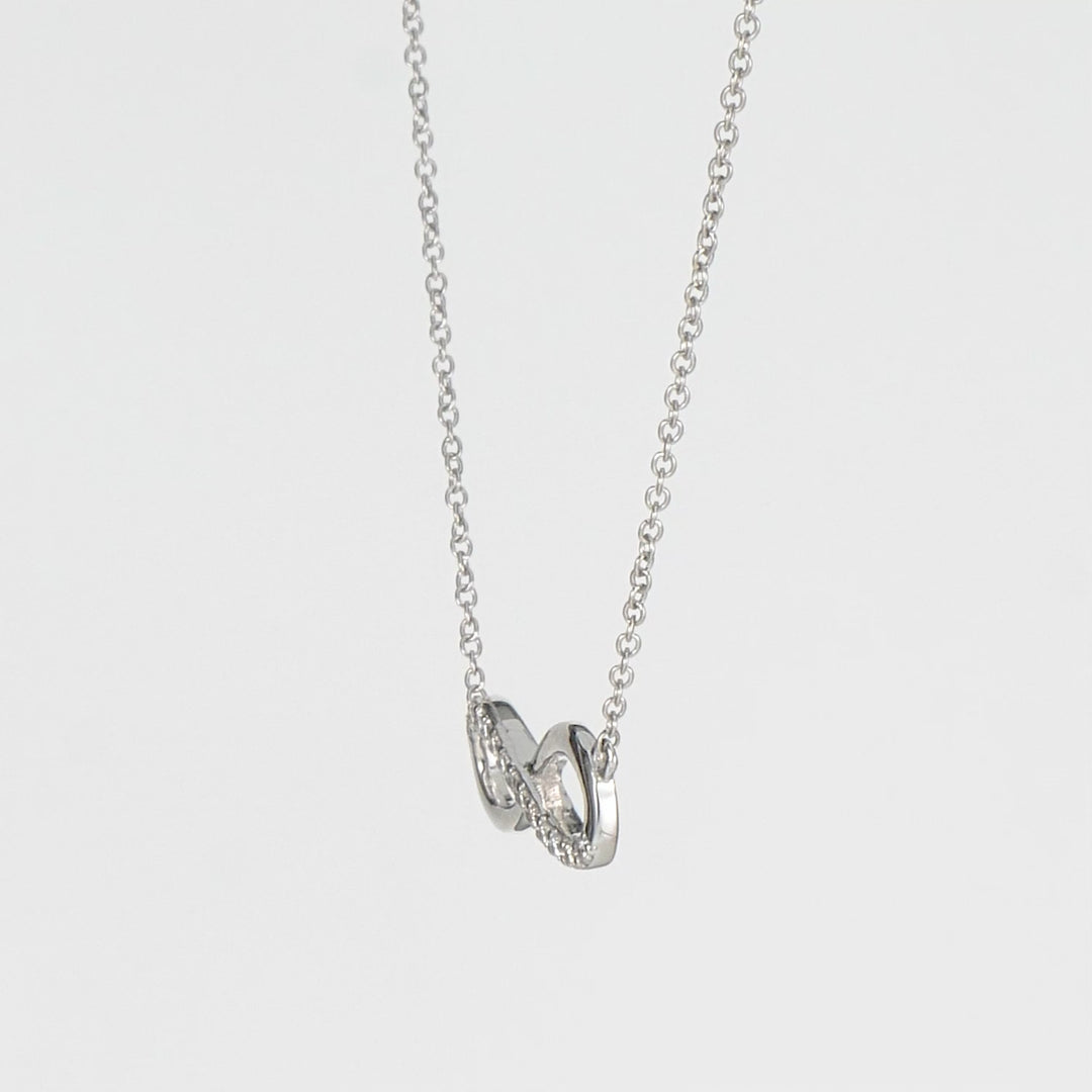 0.06 Cts White Diamond Necklace in 14K White Gold