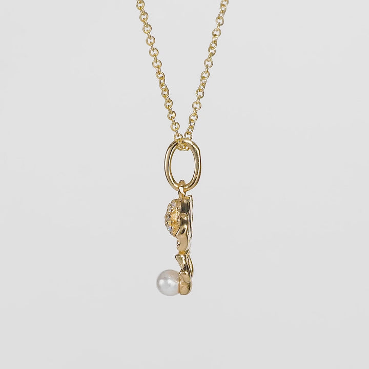 0.17 Cts White Diamond Pendant in 14K Yellow Gold