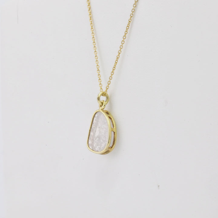 0.8 Cts Diamond Slice Necklace in 14K Yellow Gold