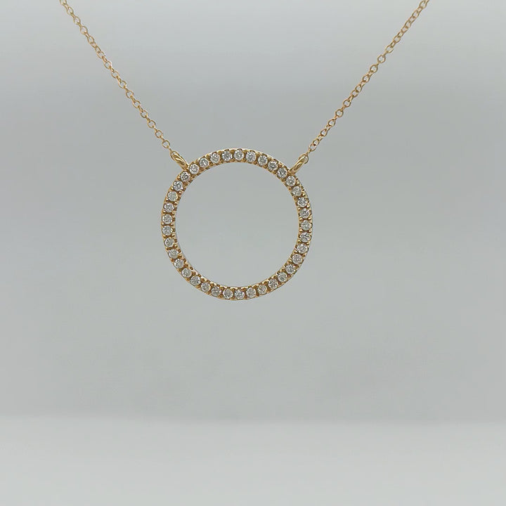 0.26 Cts White Diamond Necklace in 14K Yellow Gold