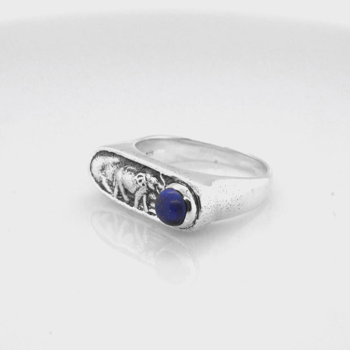 1.00 Cts Lapis Lazuli Ring in 925