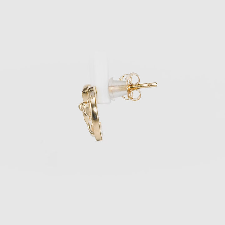 0.23 Cts White Diamond Earring in 14K Yellow Gold