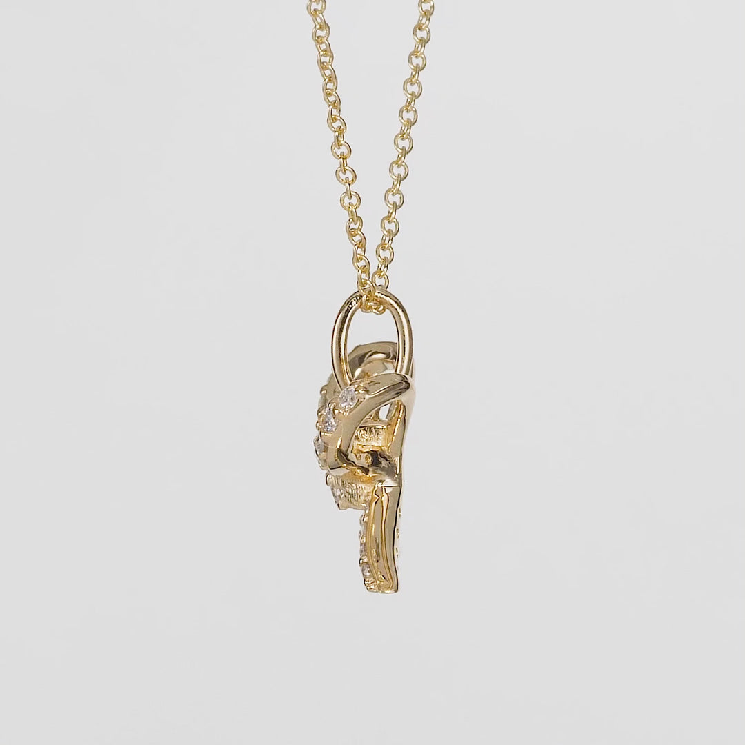 0.15 Cts White Diamond Pendant in 14K Yellow Gold