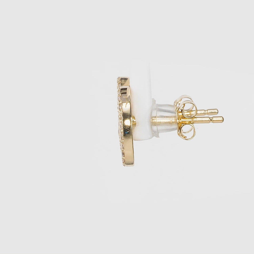 0.39 Cts White Diamond Earring in 14K Yellow Gold