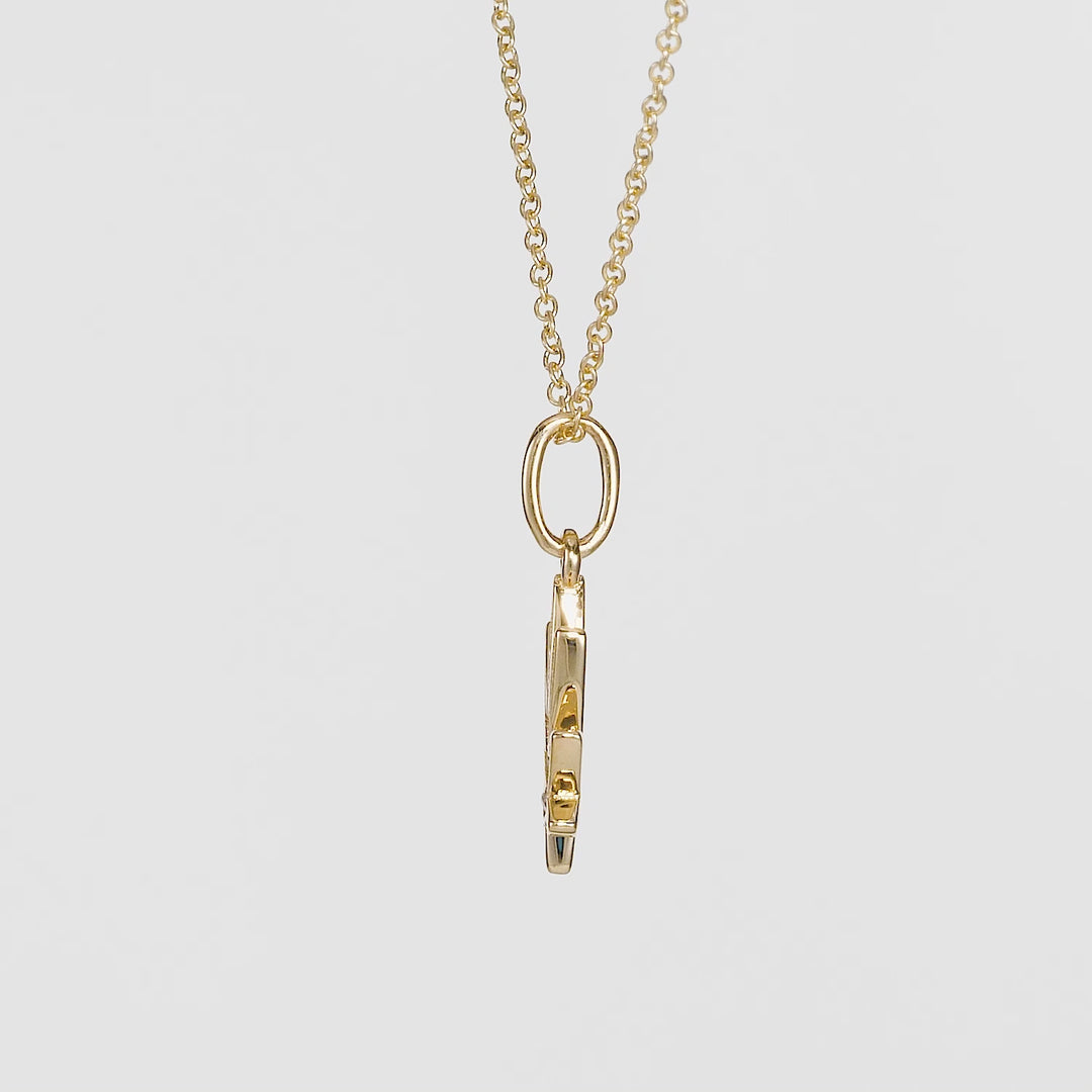 0.09 Cts White Diamond Pendant in 14K Yellow Gold