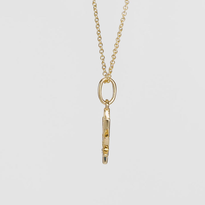 0.09 Cts White Diamond Pendant in 14K Yellow Gold