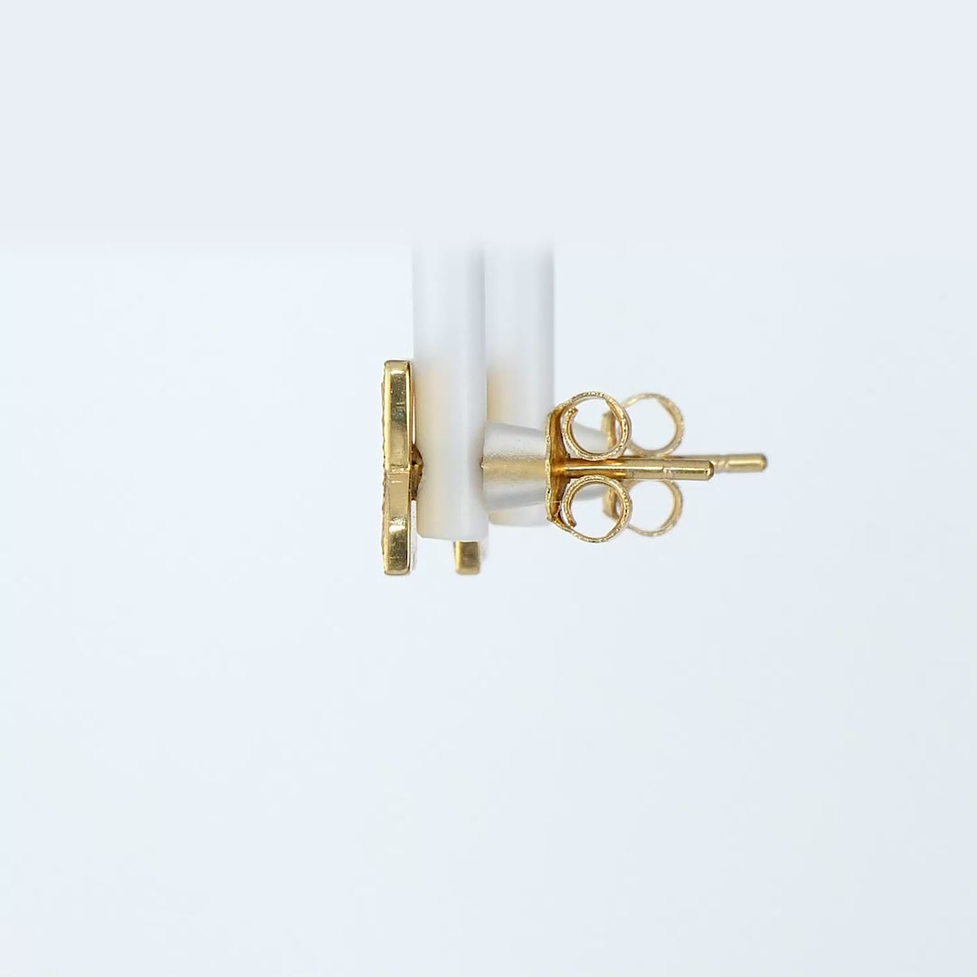 Yellow Gold Plated Stud Earring in 925 Sterling Silver