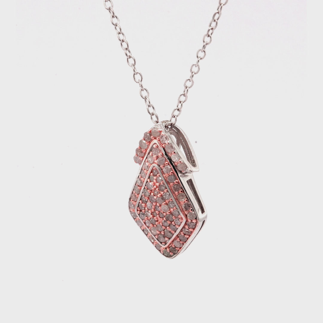 0.55 Cts Pink Diamond pendant in 925 Two Tone