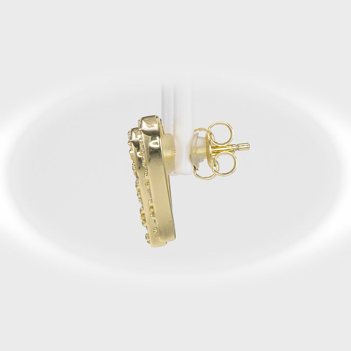 1.31 Cts Lab Grown Diamond Heart Earring in 925 Yellow Gold Plated