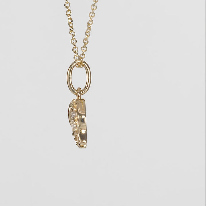 0.11 Cts White Diamond Pendant in 14K Yellow Gold
