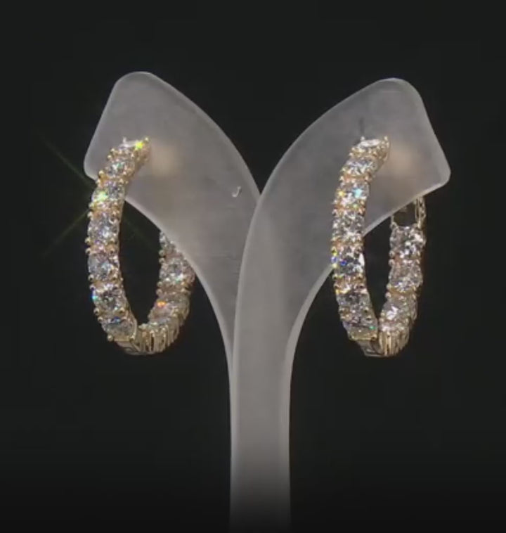 4.00 DEW Moissanite Earring in 925 Yellow Gold Plated