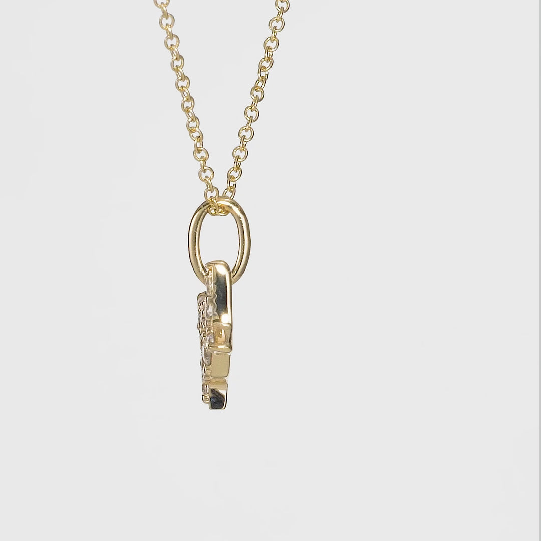 0.14 Cts White Diamond Pendant in 14K Yellow Gold