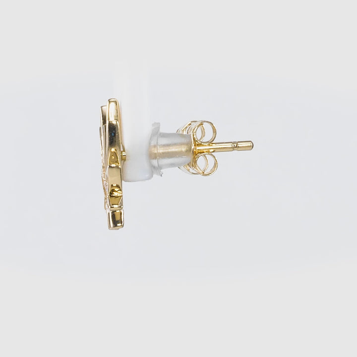 0.17 Cts White Diamond Earring in 14K Yellow Gold