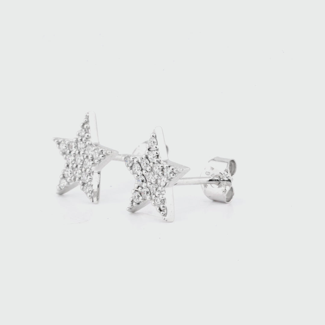 0.22 Cts Lab Grown White Diamond Earring in 14K White Gold