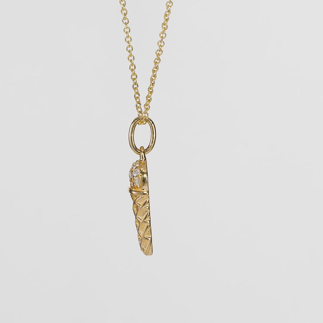 0.07 Cts White Diamond Pendant in 14K Yellow Gold