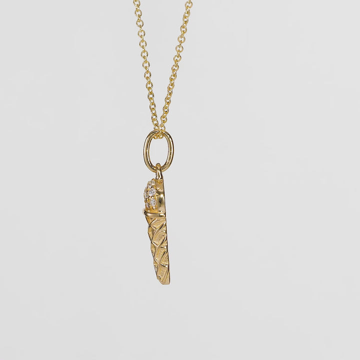 0.07 Cts White Diamond Pendant in 14K Yellow Gold
