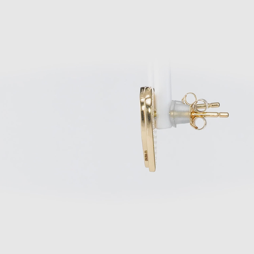 0.67 Cts White Diamond Earring in 14K Yellow Gold