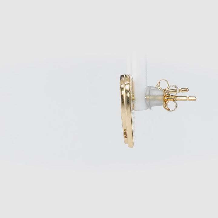 0.67 Cts White Diamond Earring in 14K Yellow Gold